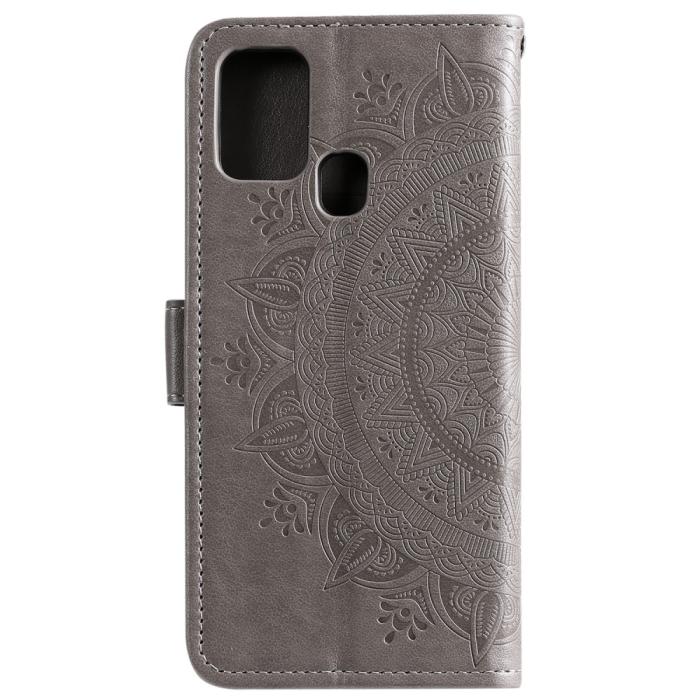 Bild 4, Samsung Galaxy A21s - Mandala Plånboksfodral - Grå