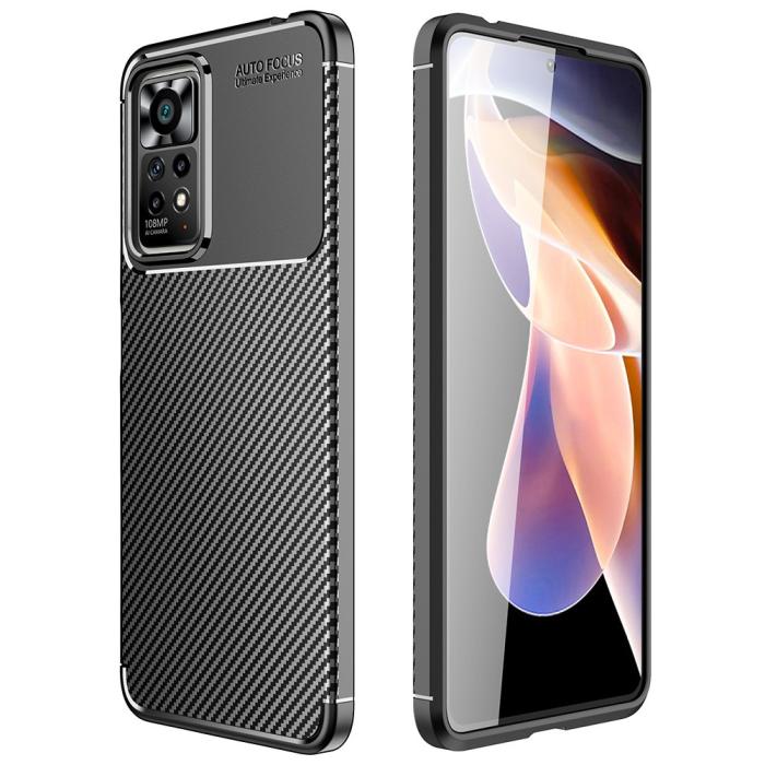 Bild 1, Xiaomi Redmi Note 11 Pro 5G Skal Kolfiber Textur Svart