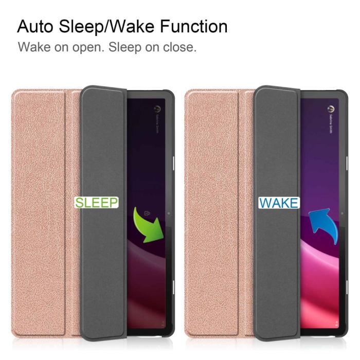 Bild 4, Lenovo Tab P11 Gen 2 Fodral Tri-Fold Roséguld