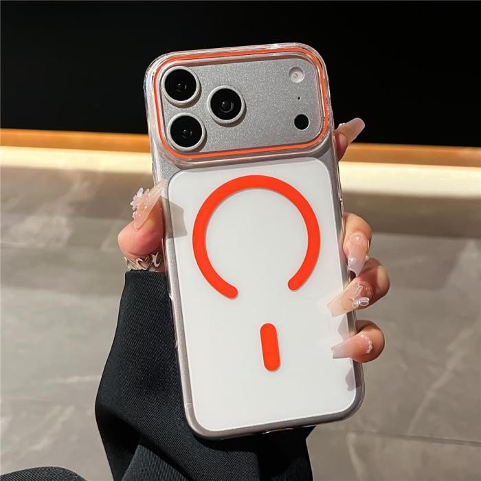 Bild 2, iPhone 18 Pro / 17 Pro Skal MagSafe Transparent/Orange