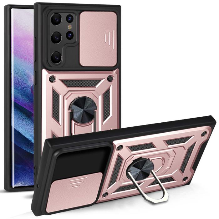 Bild 1, Samsung Galaxy S22 Ultra Skal CamShield Hybrid Ring Roséguld
