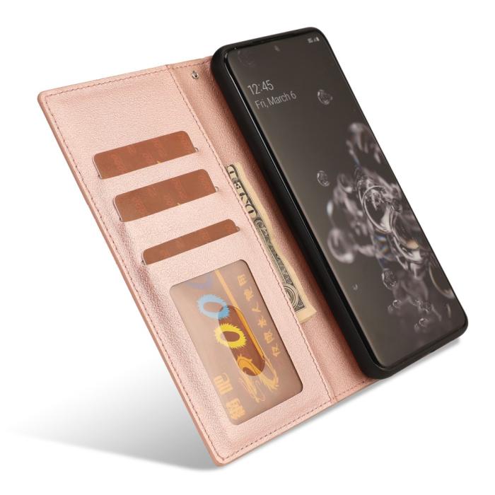 Bild 4, Samsung Galaxy S22 Ultra Fodral 2in1 Läder Roséguld