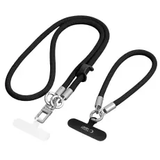 Tech-Protect Mobilsn&ouml;re CrossBody & Wrist Rope Svart