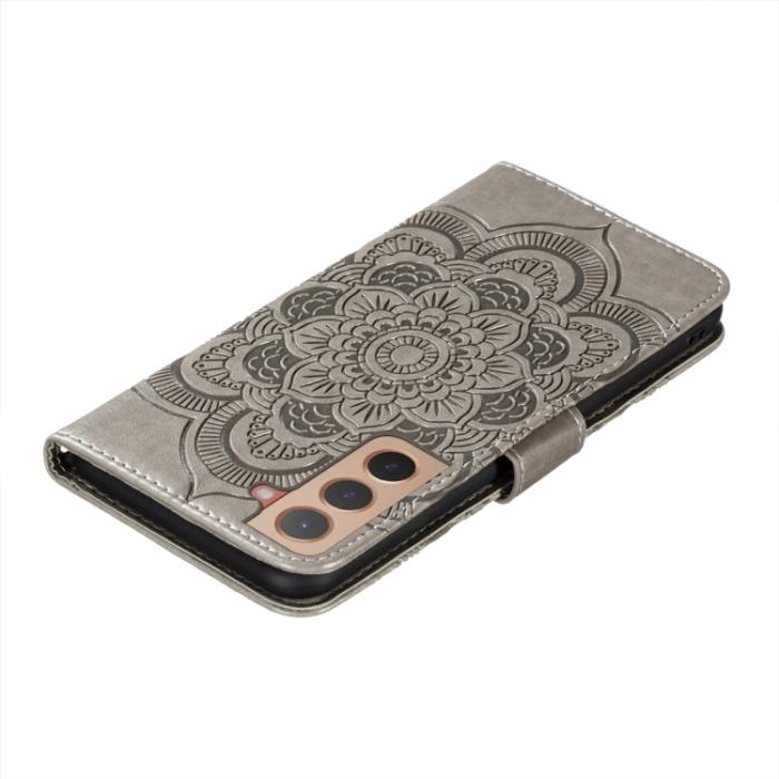 Bild 6, Samsung Galaxy S22 Fodral Sun Mandala Läder Grå
