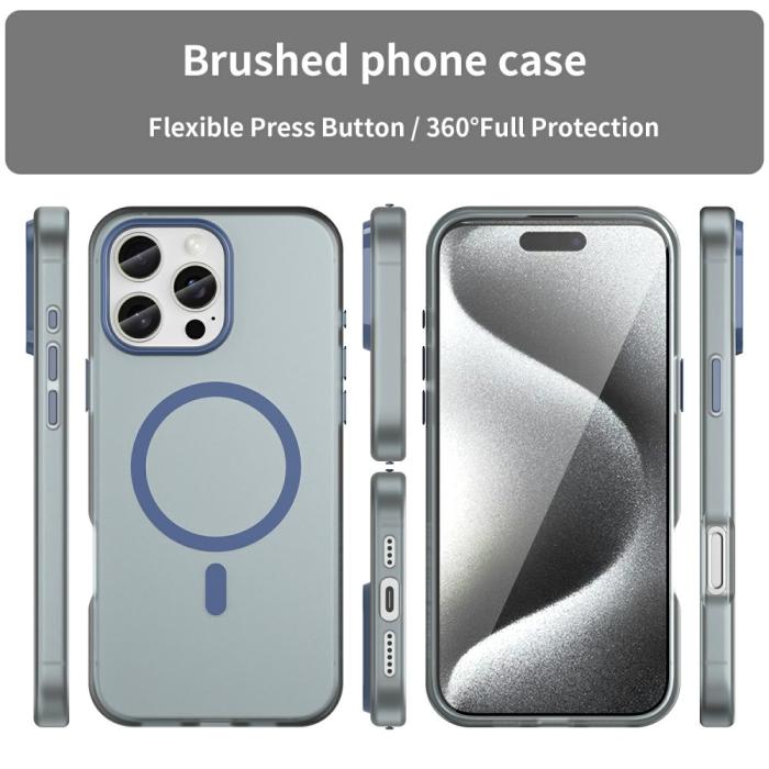 Bild 3, iPhone 16 Pro Max Skal MagSafe Slim Matt Mörk Blå