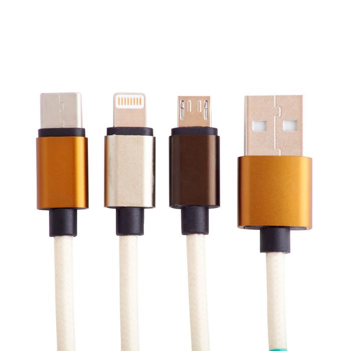 Bild 1, Squishmallows Laddningskabel 1,2m 3in1 USB-C/Micro/Lightning Cam