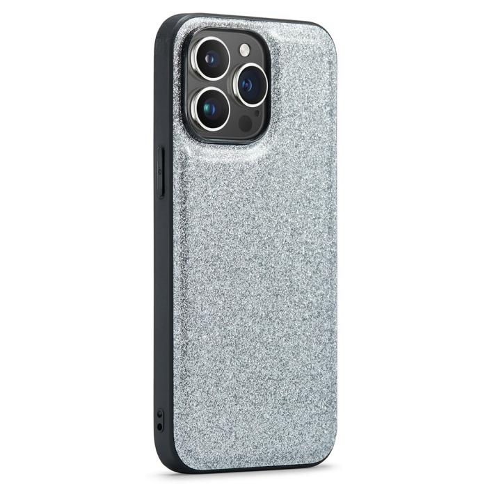 Bild 1, DG.MING iPhone 14 Pro Max Skal Läder Glitter Silver