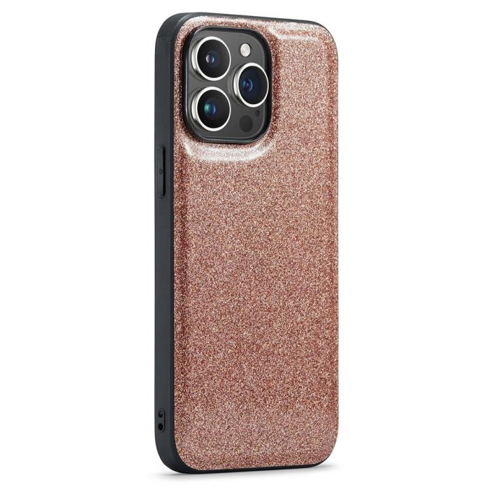 Bild 1, DG.MING iPhone 14 Pro Max Skal Läder Glitter Guld