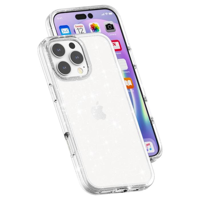 Bild 6, iPhone 16 Pro Skal Glitter Transparent