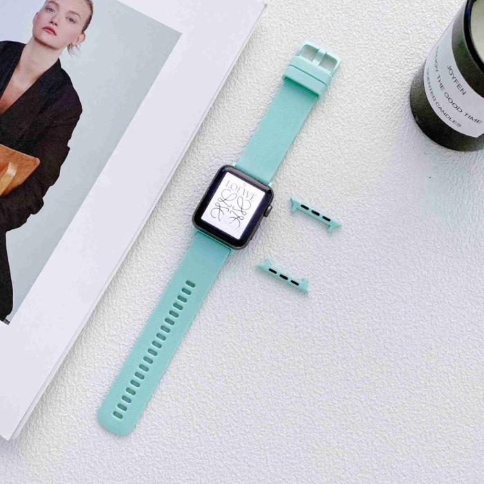 Bild 2, Apple Watch 41/40/38 mm Armband Silikon Cyan