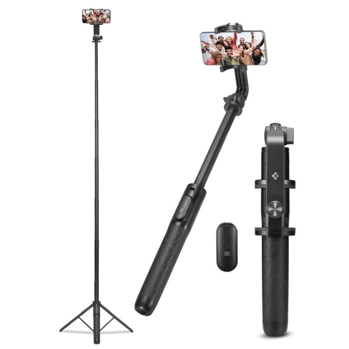 Bild 1, Spigen 161 cm MagSafe Bluetooth Selfiestick Tripod Svart