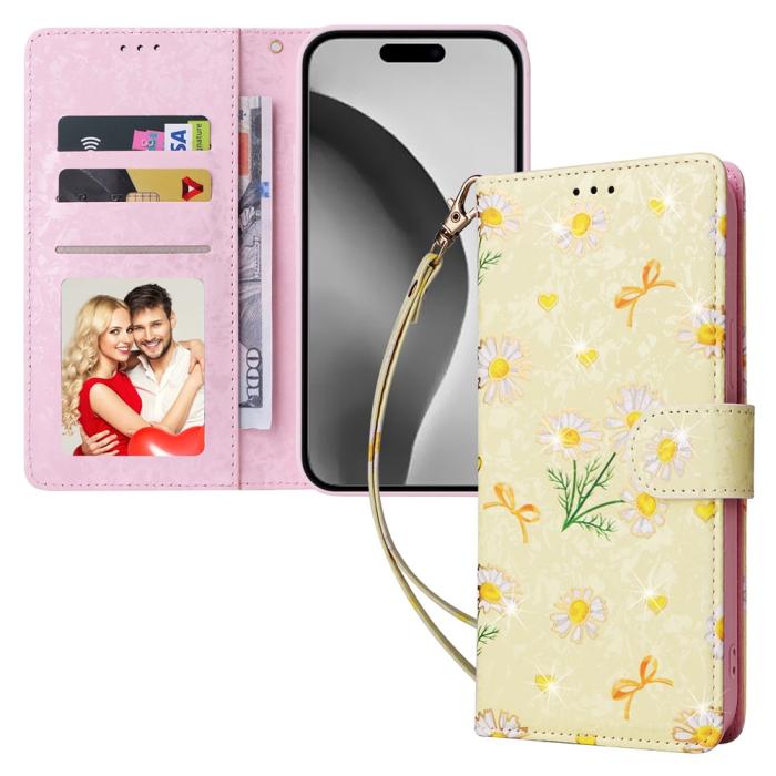 Bild 5, iPhone 16 Pro Max Fodral RFID Läder Yellow Daisy