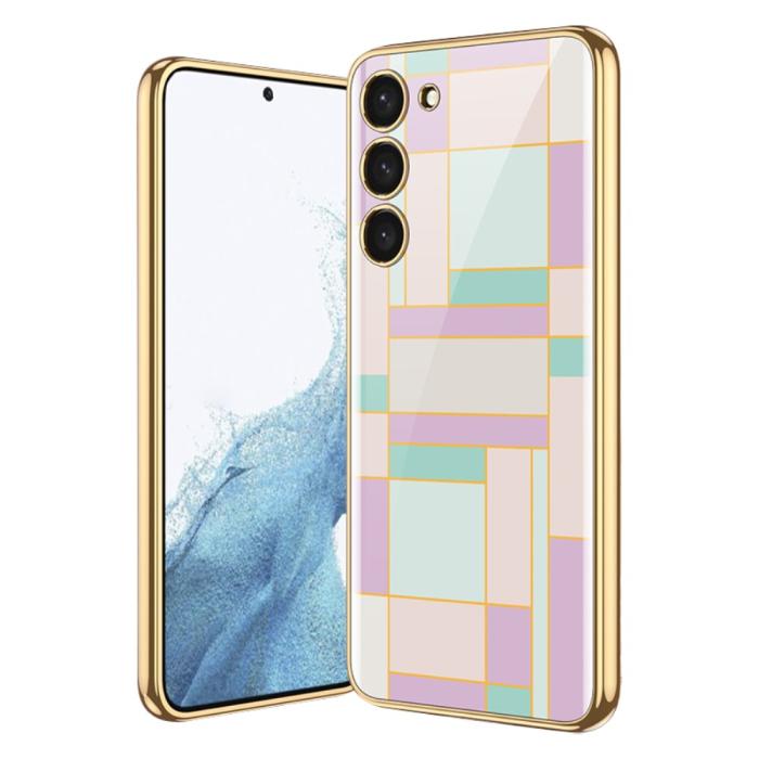 Bild 1, GKK Galaxy S24 Plus Skal Härdat Glas Electroplate Cyan/Lila