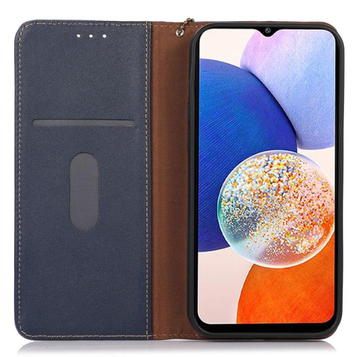 Bild 2, KHAZNEH Galaxy S24 Ultra Fodral Flip RFID Äkta Läder Blå