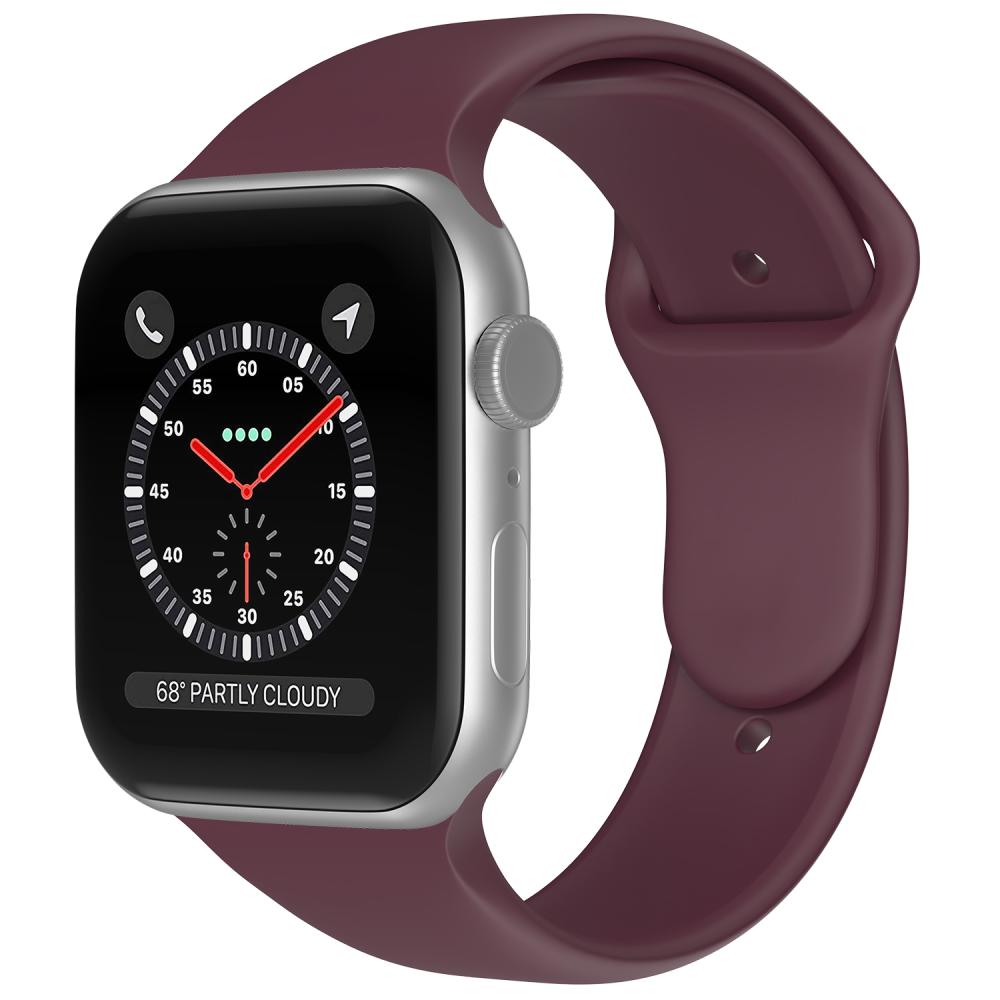 Apple Watch 38/40/41 mm Silikon Armband (M/L) Vinröd