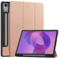 Lenovo Idea Tab Pro Fodral Tri-Fold L&auml;der Ros&eacute;guld