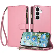 Samsung Galaxy S26 Fodral Multifunktionellt L&auml;der Rosa