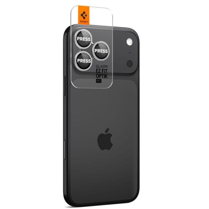 Bild 6, Spigen iPhone 17 Pro/Pro Max/16 Pro/Pro Max 2-PACK Linsskydd GLAS.tR 
