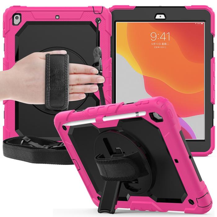 Bild 5, iPad 10.2 2019/2020/2021 Skal 360° Kickstand Med Strap