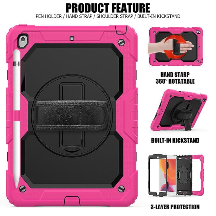 Bild 6, iPad 10.2 2019/2020/2021 Skal 360° Kickstand Med Strap
