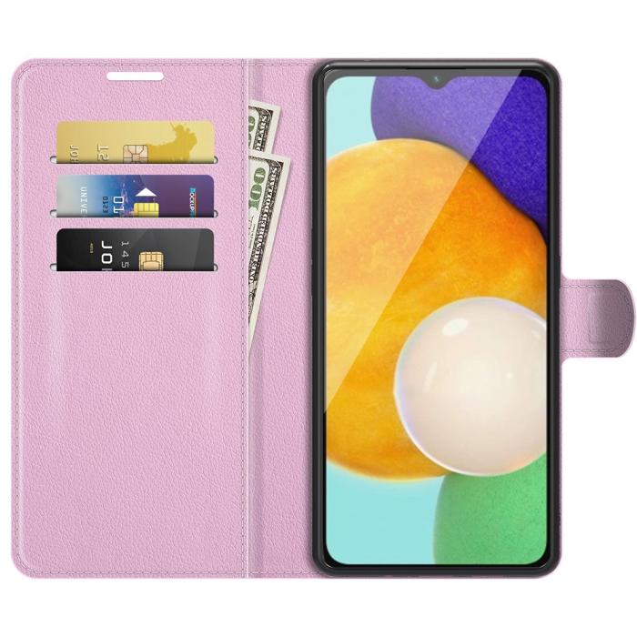 Bild 4, Samsung Galaxy A04s / A13 5G Fodral Litchi Läder Ljus Rosa