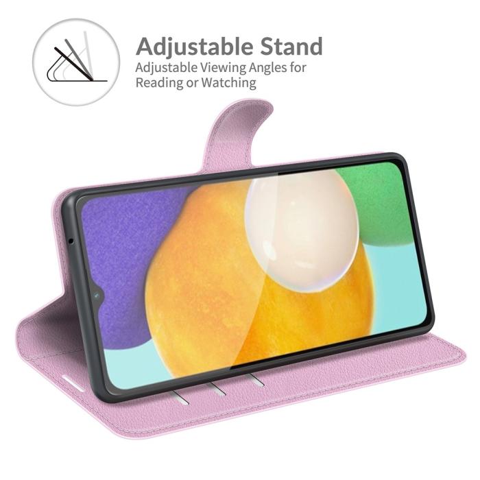 Bild 5, Samsung Galaxy A04s / A13 5G Fodral Litchi Läder Ljus Rosa