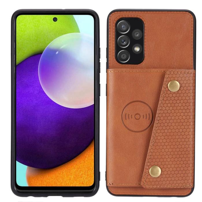 Bild 1, Samsung Galaxy A23 5G Skal Med Kortfack Och Magnet Brun