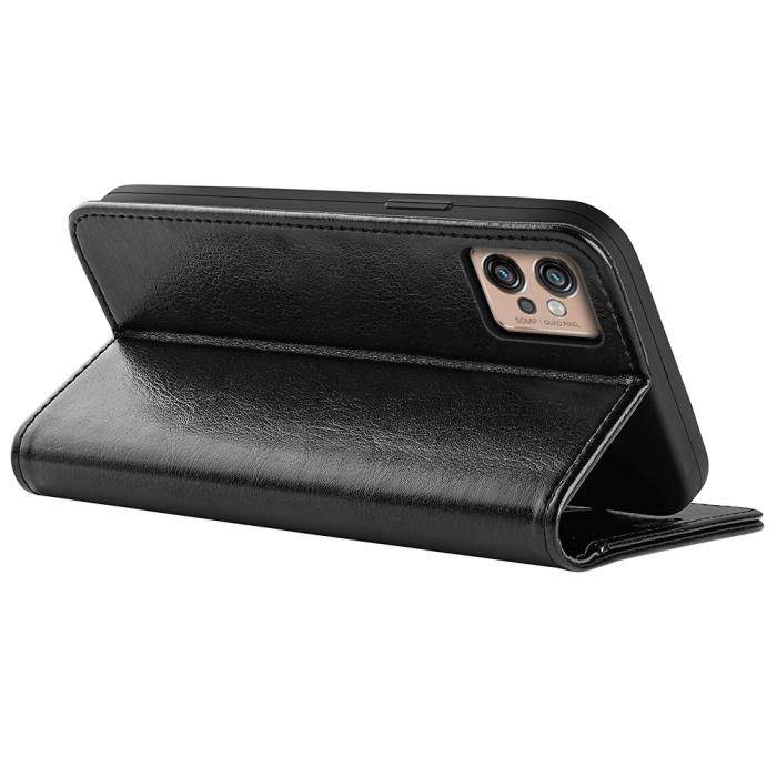 Bild 4, Motorola Moto G32 Fodral Crazy Horse Läder Svart