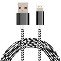 Lightning Nylon Kabel - Svart 1m