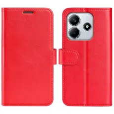 Xiaomi Redmi Note 14 4G Fodral Crazy Horse L&auml;der R&ouml;d