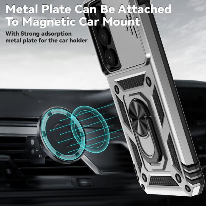 Bild 3, Samsung Galaxy S25 Plus Skal Hybrid Ring CamShield Silver