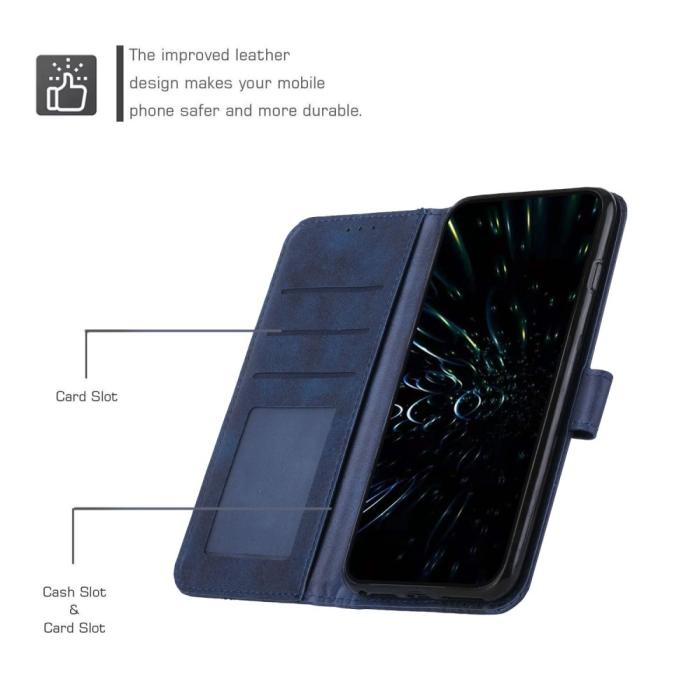 Bild 4, Motorola Edge 30 Fusion 5G Fodral Läder Blå