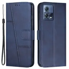 Motorola Edge 30 Fusion 5G Fodral Läder Blå