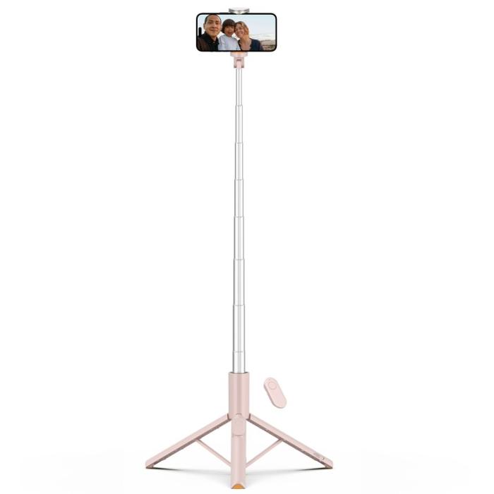 Bild 2, Tech-Protect 146 cm Bluetooth Selfiestick Tripod Rosa