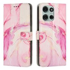 Motorola Moto G86 Power / G86 5G Fodral L&auml;der Marmor Rosa