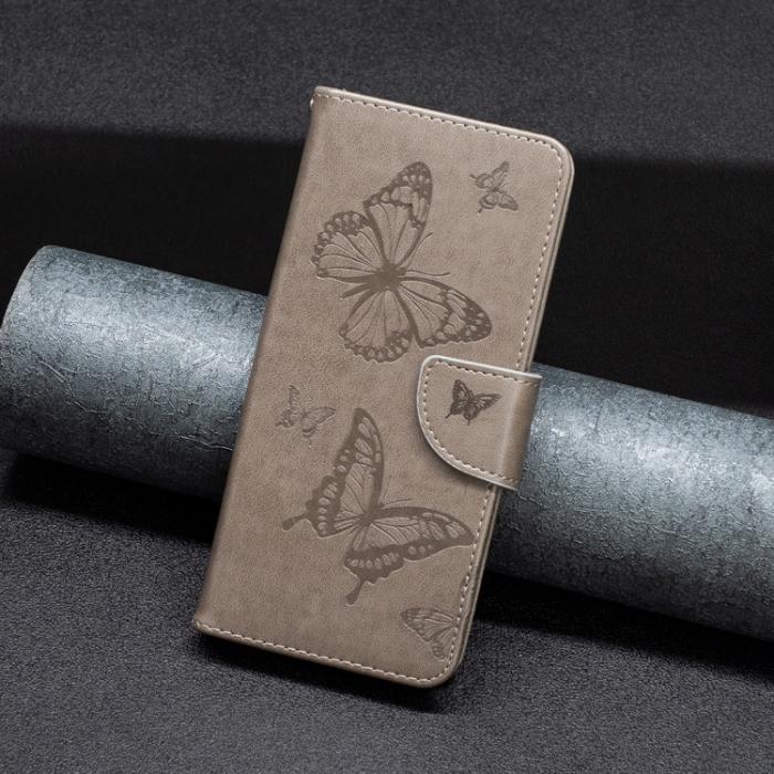 Bild 5, Samsung Galaxy A13 4G Fodral Butterfly Tryck Grå