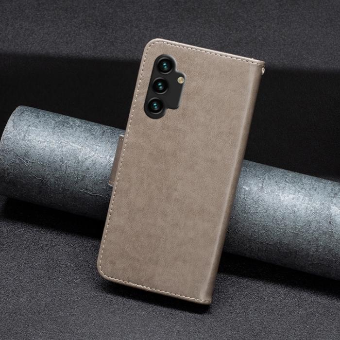 Bild 6, Samsung Galaxy A13 4G Fodral Butterfly Tryck Grå