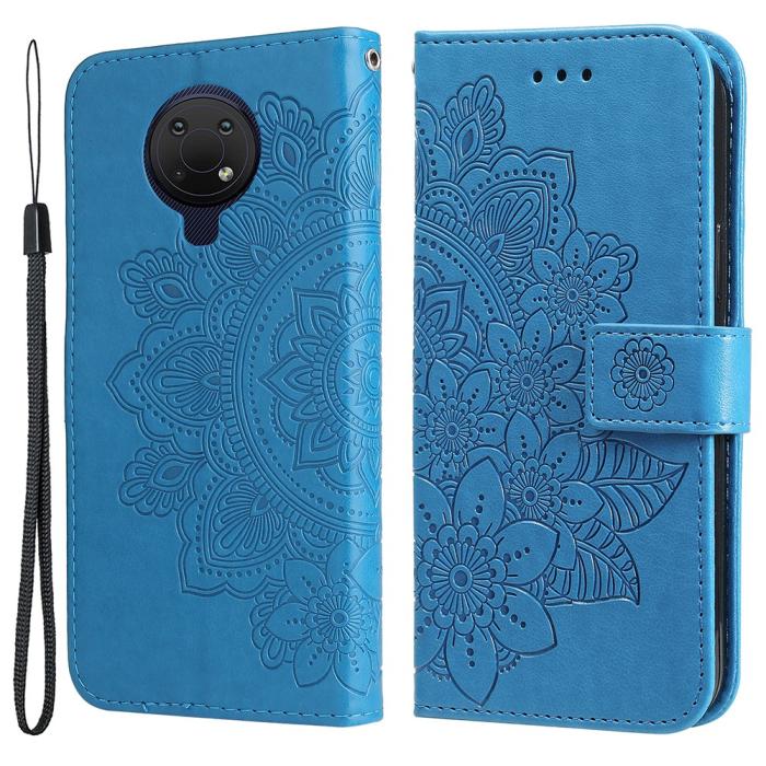 Bild 1, Nokia G10 / G20 Fodral Mandala Läder Blå
