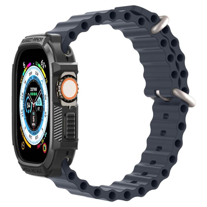 Bild 5, Spigen Apple Watch Ultra 49 mm Skal Rugged Armor Matt Svart