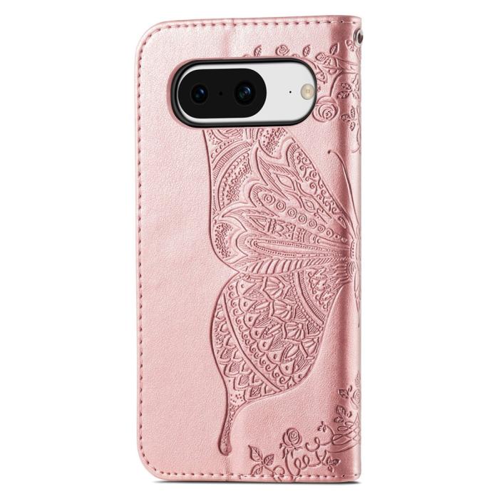 Bild 5, Google Pixel 8 Fodral Med Tryck Fjäril Roséguld