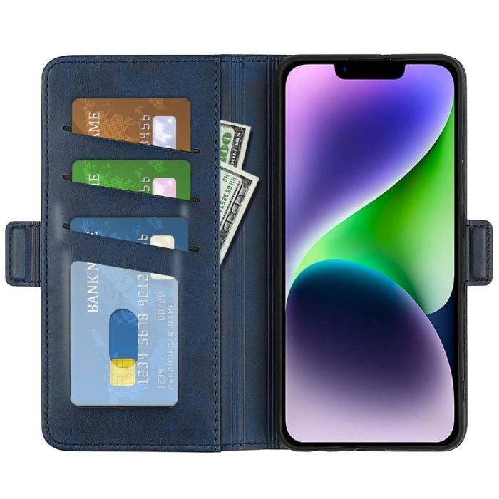 Bild 2, iPhone 15 Fodral Med Magnetisk Stängning Blå