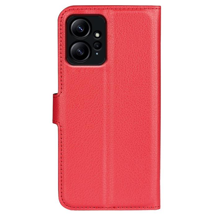Bild 6, Xiaomi Redmi Note 12 4G Fodral Litchi Läder Röd