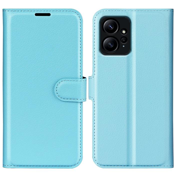 Bild 1, Xiaomi Redmi Note 12 4G Fodral Litchi Läder Ljus Blå