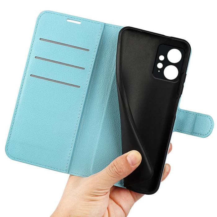 Bild 4, Xiaomi Redmi Note 12 4G Fodral Litchi Läder Ljus Blå