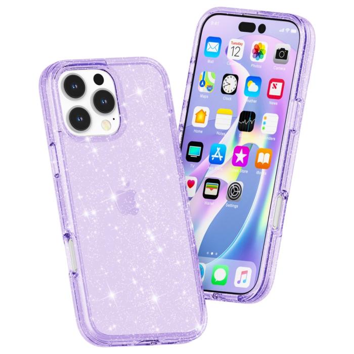 Bild 4, iPhone 16 Pro Skal Glitter Lila