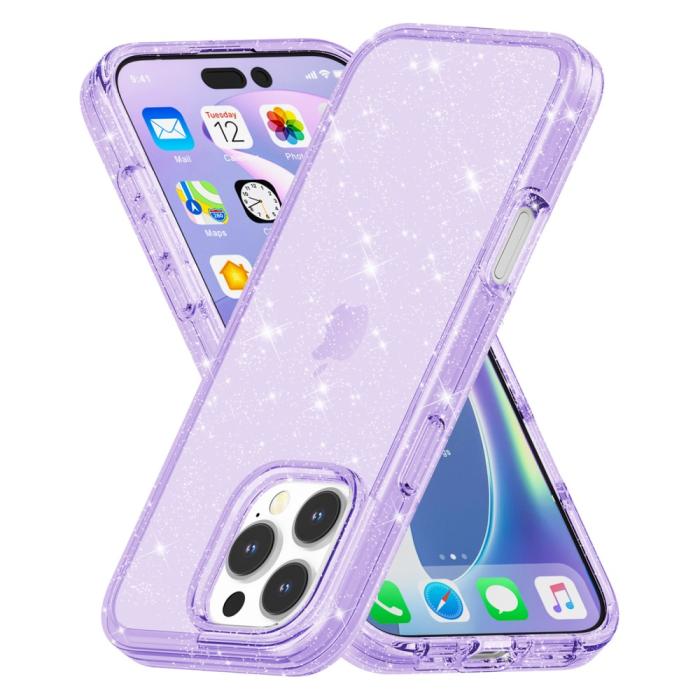 Bild 5, iPhone 16 Pro Skal Glitter Lila