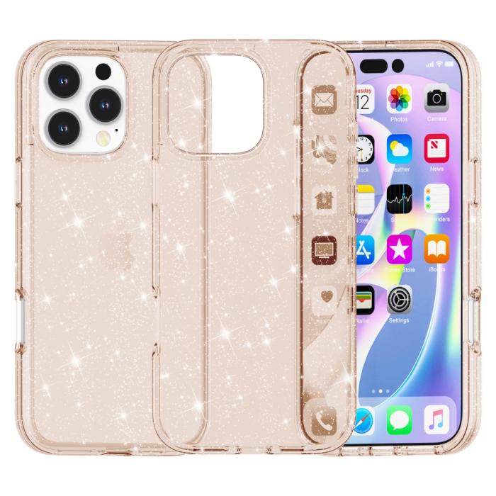 Bild 1, iPhone 16 Pro Skal Glitter Guld