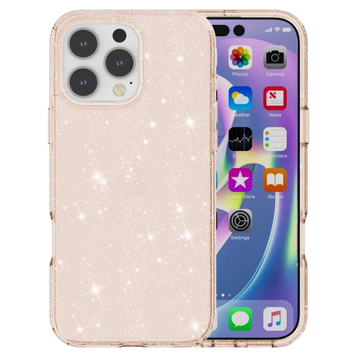 Bild 2, iPhone 16 Pro Skal Glitter Guld