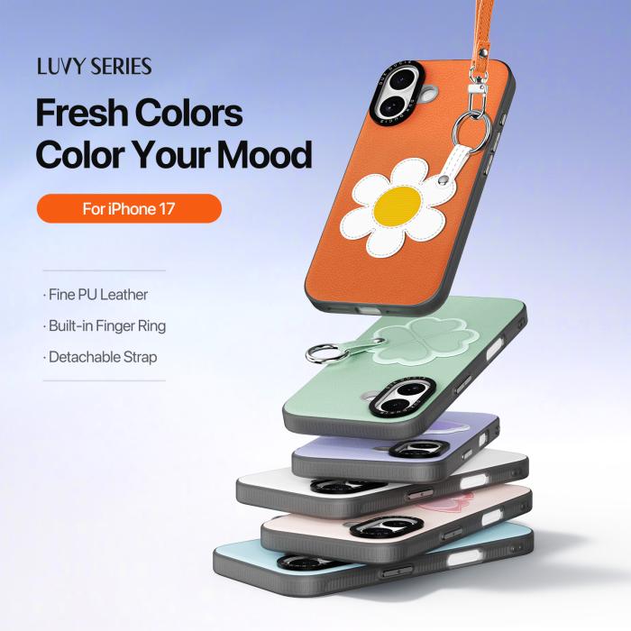 Bild 4, DUX DUCIS iPhone 17 Skal PU-Läder Prästkrage Orange