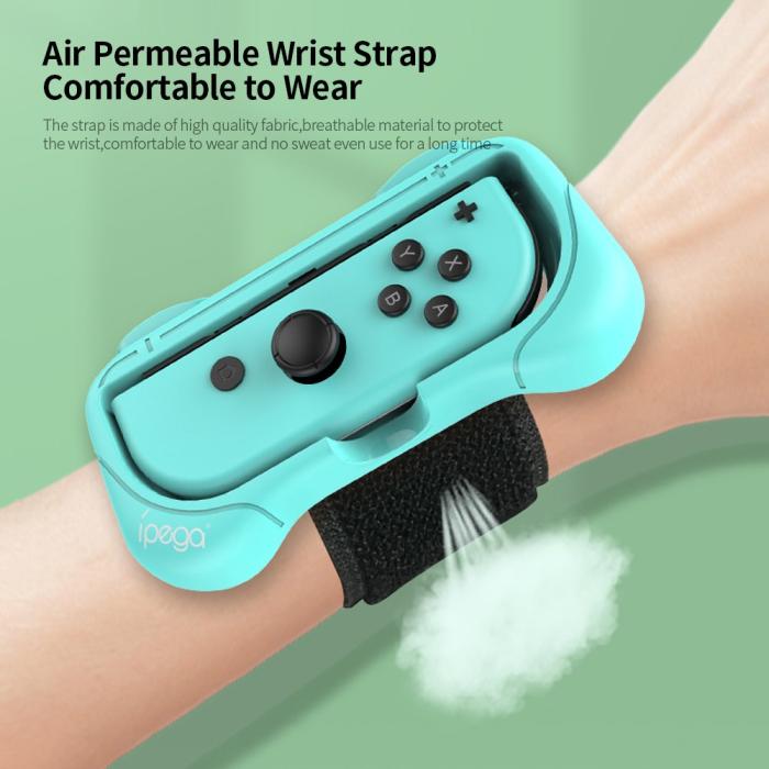 Bild 4, iPega 2-PACK Armband Med Fäste För Joy-Con Grön/Blå